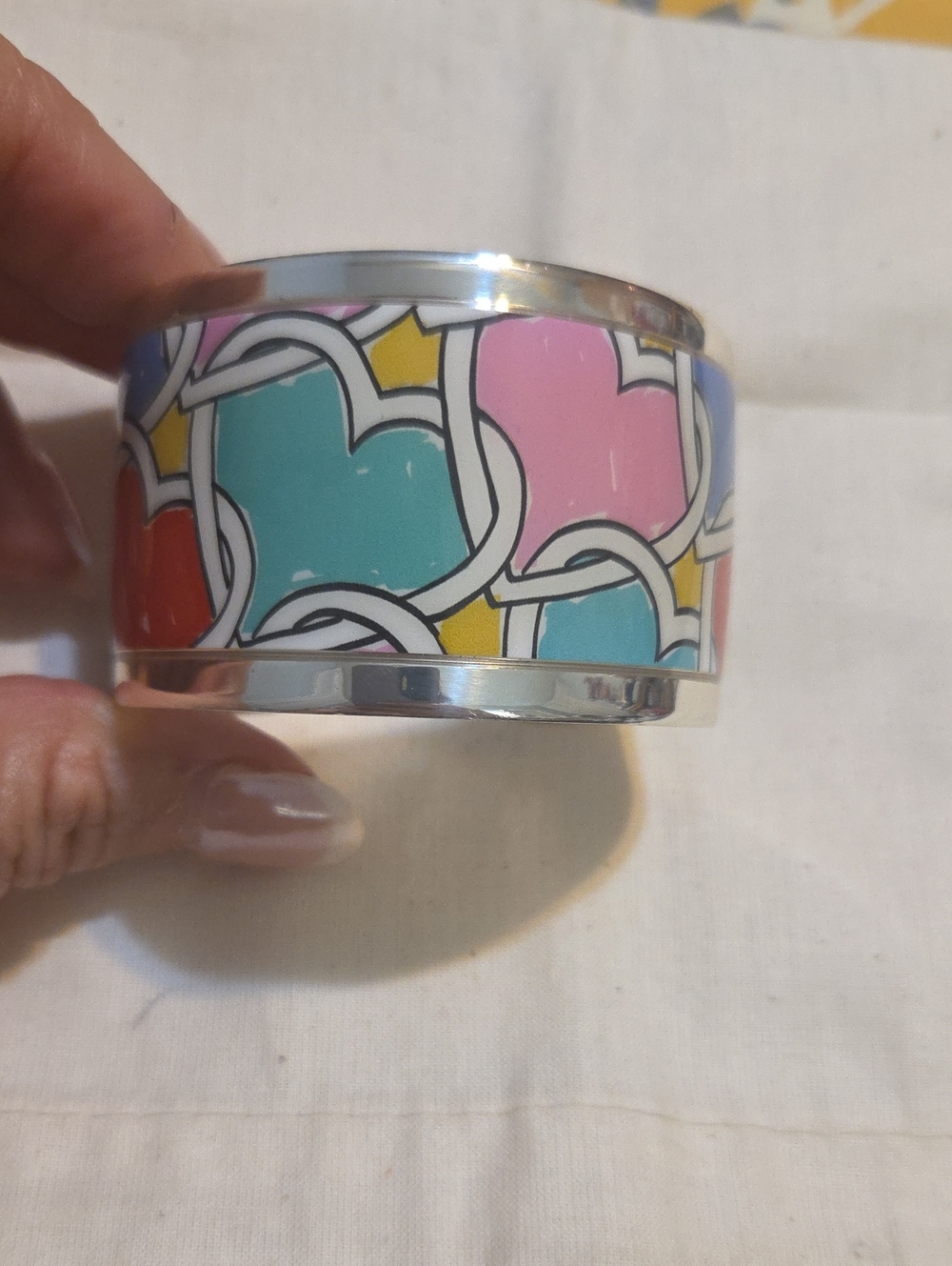 Brighton Colorful Heart Enamel Cuff Bracelet - Multi-Color